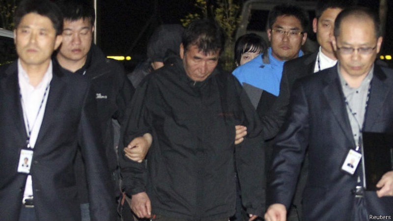Капитан затонувшего парома Ли Чон Сок арестован. Фото Reuters