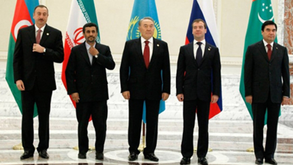 Главы Азербайджана, Ирана, Казахстана, России и Туркменистана на саммите прикаспийских стран в Баку